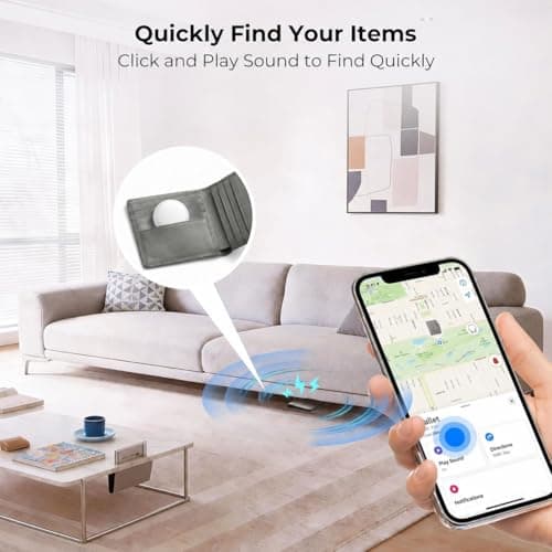 ZOOBELIO Air Tracker Tags 4 Pack - Bluetooth Wallet Tracker, Keys Finder Work with Apple Find My (iOS Only), Smart Item Locator Tags for Luggage, Backpack, Phone (Black) - Thumbnail 3
