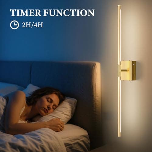 SAIMAND Wireless Sconces Set of 2 Battery Operated,8000mAh USB Rechargeable Wall Light with Remote Control,3000K-6000K LED Dimmable Wall Lamp for Living Room, Hallway, Bedroom (Gold) - Thumbnail 5