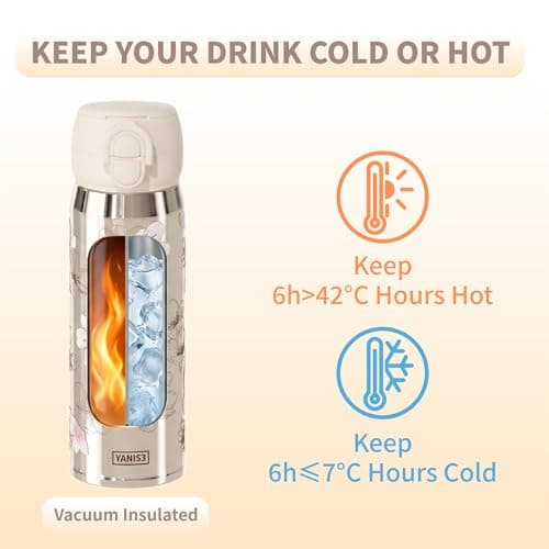 Yanis3 17 oz Insulated Tumbler with Straw & Carry Loop, Peach Blossom Embossed Design, Non-Slip Silicone Base, Vacuum-Insulated Stainless Steel Travel Mug, Leak-Proof & Portable - Thumbnail 4