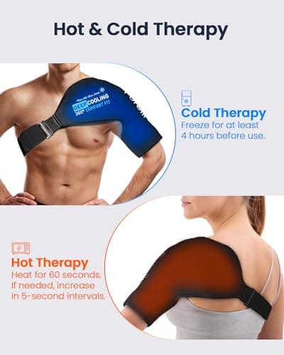 Shoulder Ice Pack Rotator Cuff Cold Therapy, Gel Ice Packs for Injuries Reusable with Long-Lasting Cooling, Thickened Ice Pack for Shoulder, Hot and Cold Pack for Pain Relief, Surgery Recovery Gifts - Thumbnail 5