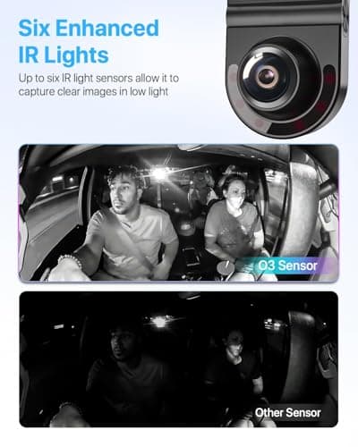 ONDASHCAM Dash Cam, 360° Dash Cam Front and Rear Inside, 4K/2.5K UHD Dash Camera for Cars, Night Vision, Built-in 5G WiFi & GPS, G-Sensor, 185° Wide Angle, HDR, Parking Mode, Support 512GB Max - Thumbnail 4