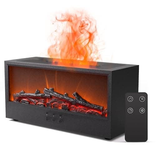 Fireplace Flame Air Diffuser Humidifier,7 Colors Aromatherapy Essential Oil Diffuser, Ultrasonic Aroma Humidifier with Remote Control & Timer - Image 1