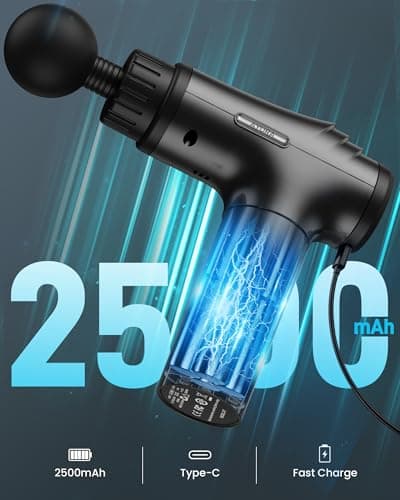 AYURA Massage Gun Deep Tissue, Muscle Massager Gun for Pain Relief, Percussion Massage Gun with 30 Speeds & 6 Heads, Portable Handheld Back Massage Gun for Athlets Men Women (Grey) - Thumbnail 3