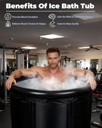Bubplay Ice Bath Cold Plunge Tub with Cover for Indoor Outdoor for Recovery, Cold Water Therapy, Athletes & Adults -105 Gallons, Black, XL - Thumbnail 2