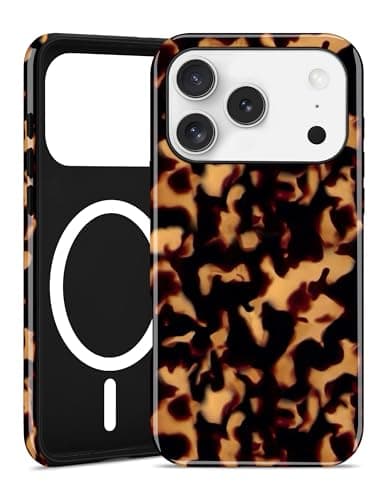 Aitipy Magnetic Tortoise Shell Phone Case for iPhone 13 Pro, Compatible with MagSafe, Cute Brown Aesthetic Leopard Print Soft TPU and Hard PC Shockproof Protective Phone Cover for Women Girls - Image 1