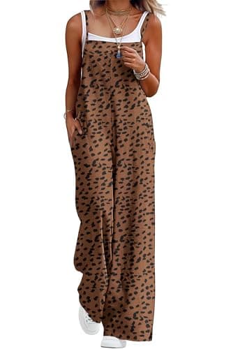 Lepunuo Plus Size Overall for Curvy Womens Wide Leg Rompers - Image 1
