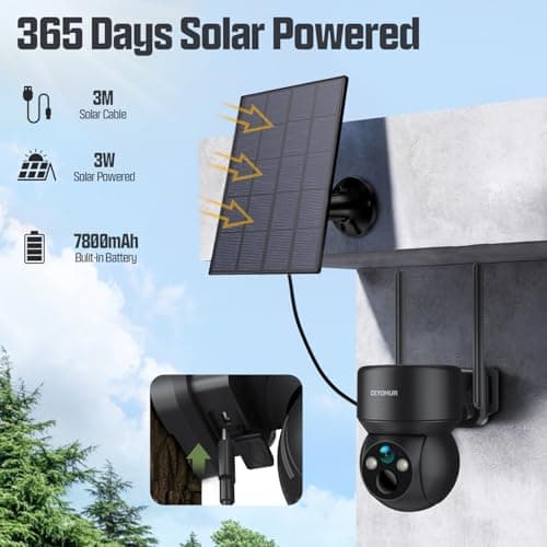 CEYOMUR Trail Camera, 4G LTE Cellular Trail Camera with Built-in SIM & 32GB TF Card, Game Camera with 2K Color Night Vision, 360° PTZ View, PIR Motion Activated, 2-Way Audio, IP66, No WiFi Needed - Thumbnail 3