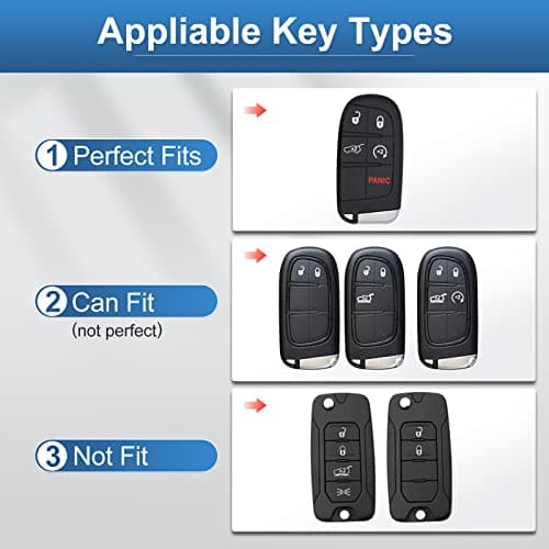 RUABIBAN Key Fob Cover Compatible with Jeep, Soft TPU Key Case Protection Shell Fit for Jeep Grand Cherokee Renegade Wrangler Patriot Grand Commander Smart Key Holder - Thumbnail 2