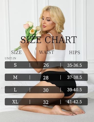 MCOWOD Seamless Underwear for Women Low Rise Hipster Wave Edge Sexy No Show Bikini Panties Multicolor Size S 5 Pack - Thumbnail 6