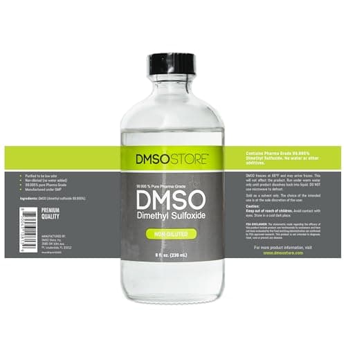 DMSO 8 oz. Glass Bottle Non-diluted 99.995% Pure Low Odor Pharma Grade Liquid Dimethyl Sulfoxide Super High Quality Made by DMSO Store - Thumbnail 3