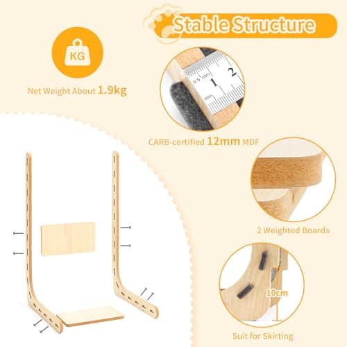 Nxwjoy Cat Scratch Pad Felt Cat Scratcher for Indoor Cats Scratching Board Scratchers for Large Cat Scratch Furniture Protector with Ball Kitten Toys L Shape 26.8 Inch Grey - Thumbnail 4