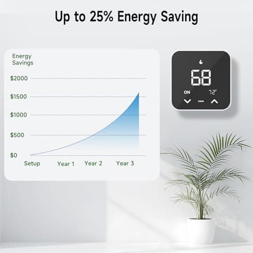 Smart Thermostat for House, WiFi Programmable Thermostat, Compatible with Alexa and Google Assistant, Remote Control Tuya/Smart Life, 𝗖-𝗪𝗶𝗿𝗲 𝗥𝗲𝗾𝘂𝗶𝗿𝗲𝗱 (Black) - Thumbnail 5