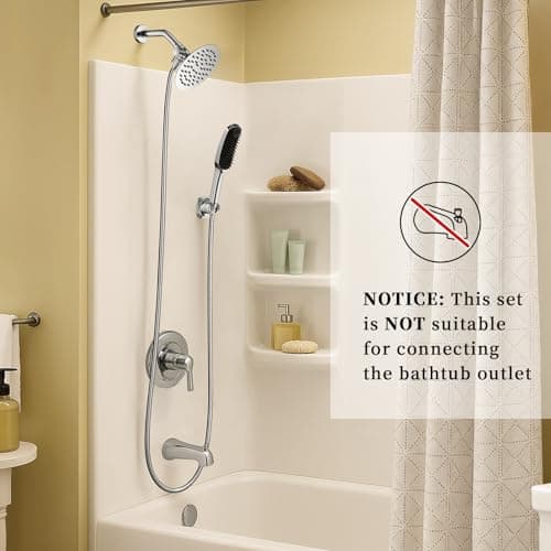 G-Promise 3 Mode Dog Shower Attachment with Pause Mode, Dog shower Sprayer with 100 Inches Hose, Metal Diverter, Adhesive Holder, for Fast and Easy Dog Bathing and Cleaning Indoor and Outdoor(Chrome) - Thumbnail 6