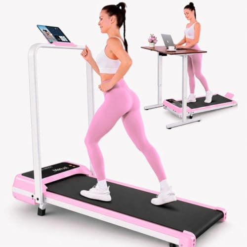 FUNMILY Upgrade Walking Pad Folding Treadmill with 12%/15% Incline & Handle Bar, 3.5HP Foldable Under Desk Compact Treadmills for Home/Office/Gym, 400+lb Capacity, Shock Absorption
