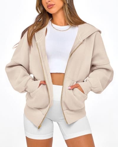 BTFBM Hoodies For Women Sweatshirt Fall Fashion Clothing 2026 Long Sleeve Fleece Jacket Winter Outfits Y2k Zip Up Hoodie(Apricot, X-Large) - Thumbnail 3