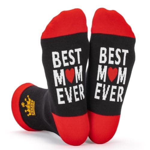 Dalycro Mother‘s Day Socks Gifts for Mom Grandma Women Funny Moms Socks Perfect for Birthday and Mother’s Day (US, Alpha, One Size, Regular, Regular, RedBlack) - Image 1