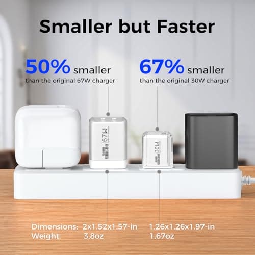 USB C Charger Block,GaN PD 3.0 67W 30W Fast Charging Wall Charger,Compact PD/PPS for Laptops MacBook Air/Pro,Dell XPS 13,HP,iPad Pro/iPhone 17/16/15 Pro Max,Galaxy S25/S24,Support 65W 60W 45W [2-Pack] - Thumbnail 2
