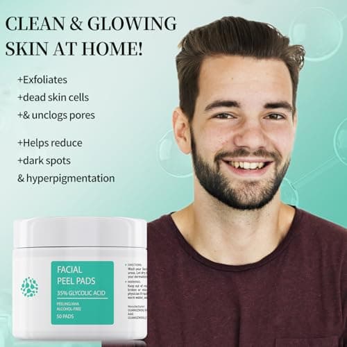 YAFUSIPE Glycolic Acid 35% Toner Pads AHA Facial Resurfacing Exfoliate Salicylic Acid Exfoliating Face Wipes Chemical Peel Exfoliant Peeling Glycolic Peel Pad for Wrinkles Acne Blemish 50 Pads - Thumbnail 5