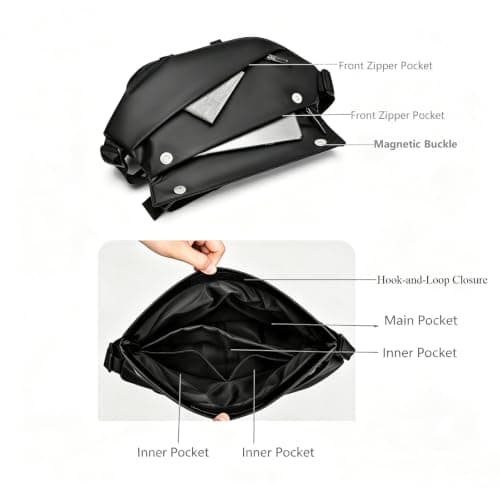 Monoki Crossbody Bag for Men Women,Sling Bag for Men with Adjustable Strap - Thumbnail 2