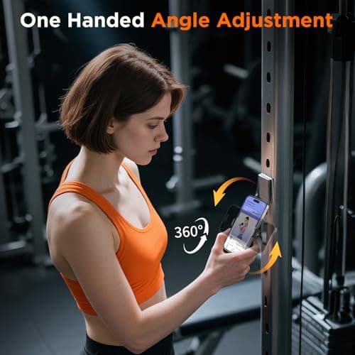 Wooerdacks Gym Magnetic Phone Holder |Gym Cart Series | 360° Magnetic Phone Mount | Rotating Fitness Mount | Universal Metal Surface Compatibility|Accommodates 3.1"-4" Phones with Thick Cases - Thumbnail 6