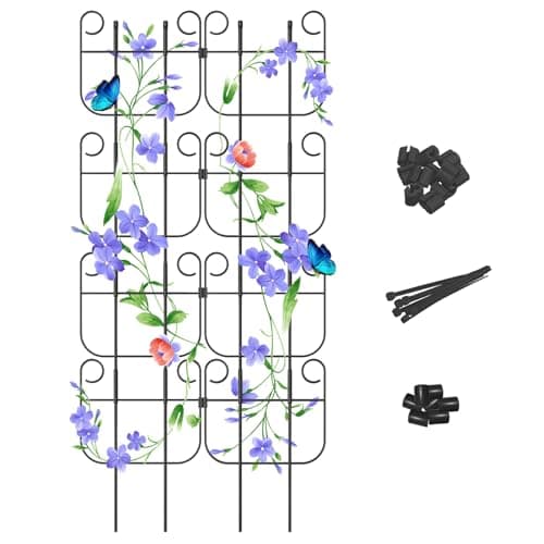 8 Pack Trellis for Climbing Plants Indoor, Expandable Small Metal Trellis for Potted Plants, Flowers Vine Ivy, Sturdy Houseplant Pothos Plant Climber Support - Image 1