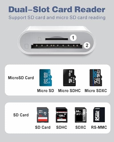 USB C SD Card Reader for iPhone 15/16,Type C SD Card Adapter with Dual Slots for iPad Mac MacBook Laptop Android,TypeC High-Speed Trail Camera Viewer Memory Card Reader, Plug and Play - Thumbnail 3