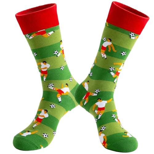 BISOUSOX Funny Soccer Socks for Men, Cool Novelty Soccer Gifts for Men, Dad, Husband, Soccer Lovers & Fans, World Cup - Image 1