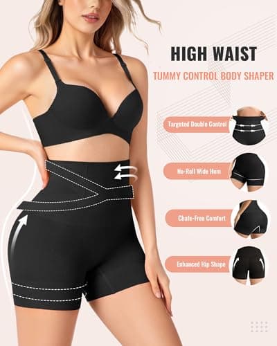 ForeverShaper Shapewear for Women Tummy Control Shorts High Waist Body Shaper Thigh Slimmer Butt Lifting Stomach Shapewear Shorts Under Dress Girdle - Thumbnail 2