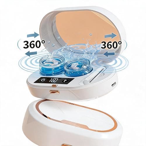 Neliangia Ultrasonic Contact Lens Cleaner Machine, Vibration Contact Lens Cleaner Case with Digital Timer, Portable Sonic Contact Lenses Cleaner Machine Fit Disposable Soft, Colored & RGP Lenses - Thumbnail 3