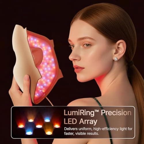 Hello Face 4D Red Light Therapy for Face, 311 LEDs Silicone Skin Improvement 850nm Infrared Led Face Mask Light Therapy for Photons Tech with Rechargeable Remote, ZERO-G Eye Chamber Design for Women - Thumbnail 3