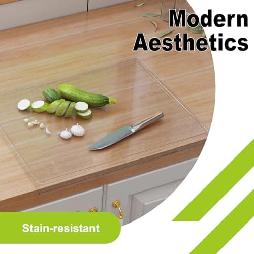 Acrylic Cutting Board with Juice Groove, Clear Cutting Board with Counter Lip, Cutting Boards for Countertop Protector, Non-Slip Dough Mat, Kitchen Decor Gadgets House Warming Gifts(24"x18") - Thumbnail 4