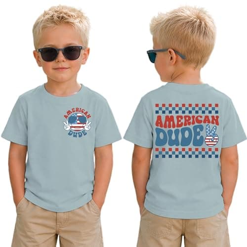 SANIXJOO Toddler Baby Girls American Babe Graphic T-Shirt Kids 4th of July Outfit Patriotic Round Neck Tee Tops(Blue Sage,2-3T) - Image 1