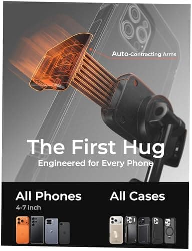 LISEN Suction Phone Mount, [Industry First] Auto-Adjusting Phone Holder Suction, Easy One Touch Suction Cup Phone Mount Cell Phone Mount Dash for iPhone 17 Pro Max 16 15 14 Galaxy S26 25 All Cases - Thumbnail 5