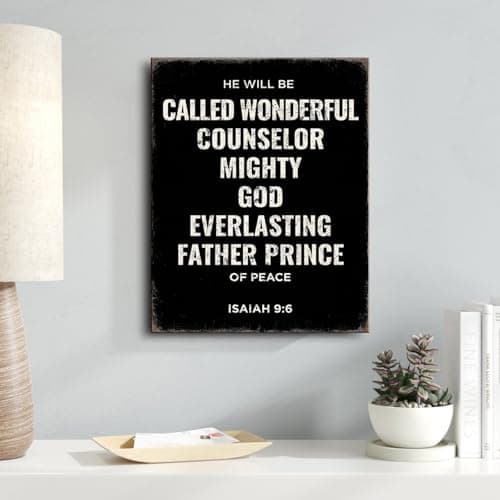 Isaiah 96 Bible Verse Scripture Canvas Wall Art Print - Gifts for catholic Women,for christians,Christian Inspirational Decor for Bedroom, Living Room, Office - Farmhouse Religious Wall Artwork Picture.A-432 - Thumbnail 4