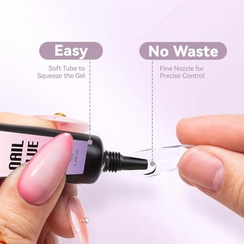 Woobena 2 Packs Nail Glues for Press On Nails Quick Drying Long Lasting No UV Light Needed 0.35 oz(10g) Super Strong, Gentle on Nails, Ideal for DIY & Salon Use Nail Art - Thumbnail 2