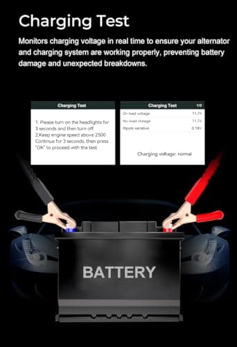 Veepeak Car Battery Tester 12V 24V, 100-2000CCA Battery Load Tester Analyzer with Cranking and Charging System Test for Cars, SUVs, Boats, Trucks and Motorcycles - Thumbnail 5