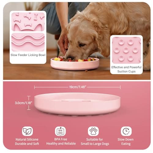 Zonopy Slow Feeder Dog Bowl with Non-Slip Base, Silicone Puzzle Dog Food Bowl with Unique Design, Slow Feeding Bowl for All Types of Dogs Cats, Interactive Slow Eating, Anti-Choking - Thumbnail 5
