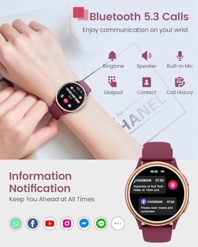 Smart Watches for Women & Men (Answer/Make Calls), Activity Smart Watch with 24/7 Heart Rate, Sleep Monitor, 400+ Watch Face, 70+ Sport Modes, Waterproof Fitness Tracker Smartwatchfor Android & iPhone - Thumbnail 3