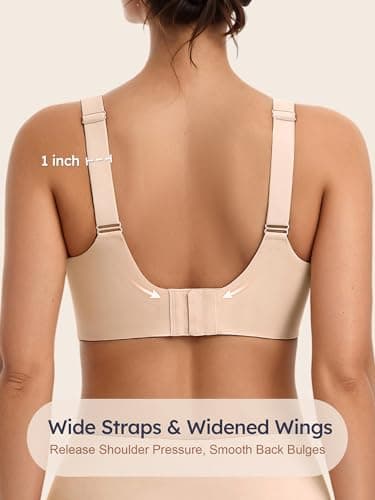 Cuteio Jelly Unlined Bras for Women - Non Padded Seamless Wireless Comfortable Bra No Underwire Supportive Tshirt Everyday Bralette No Padding Nude M - Thumbnail 6