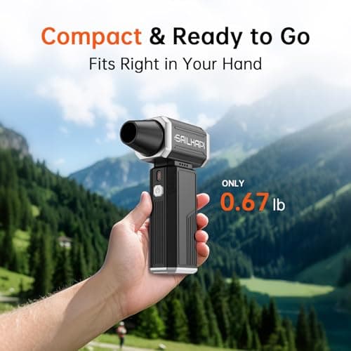 SAILHAPI Powerful Air Duster 300000RPM, Handheld Office Duster Blower Replaced Can of Air, Rechargeable Durable Small Blower for PC Gamers, Barber, Laptop & Snow Removal, Birthday Gifts for Dad - Thumbnail 6