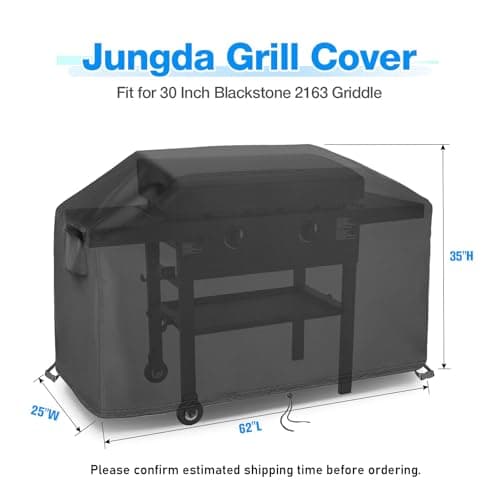 Jungda Grill Cover for Blackstone Culinary 30" Griddle 1901 1934 2092 2163, Heavy Duty Cover for Blackstone 28" ProSeries Griddle 1785 1855 1858 1886 1962 2007 2080 2152 2342-62x25x35 Inch - Thumbnail 2