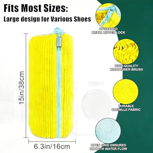 2PCS Shoes Washing Machine Bag Kit,Reusable Washing Shoes Bag,Include 1PC Shoes Dryer Bag and 2 Drying Racks,Laundry Shoes Bag with Durable Zipper for Sneakers and Canvas Shoes - Thumbnail 2