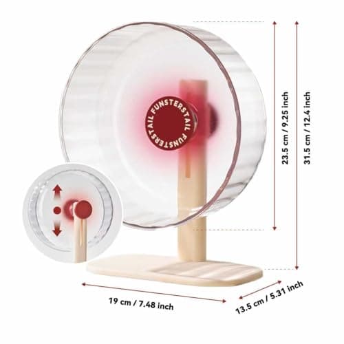 FunstersTail Super Silent Hamster Wheel 8.7 Inch, Magnetic Large Rat Wheel for Chinchilla, Gerbil, Guinea Pig, Cat, Mouse, Sugar Glider and Dwarf, Syrian Hamster Accessories (Tomato Red) - Thumbnail 2
