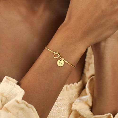Turandoss Bracelets for Women - Knot Bracelet, Dainty Charm Initial Letter S Bracelet, Jewelry for Women - Thumbnail 2
