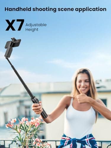 AOCHUAN Auto Face TrackingTripod, w/Gesture Control for iPhone,Extendable Pole, 360° Rotating Selfie Stick,Wireless Remote,Video Recording 4-Leg Stable & Portable Tripod - Thumbnail 4