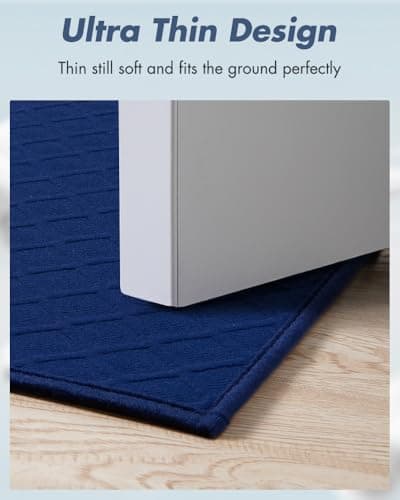 AMOAMI Ultra Thin Bathroom Rugs, Rubber Backed Bath Mats for Bathroom Non Slip, Absorbent Bathroom Mat for Floor, Shower, Sink (17"x28", Blue) - Thumbnail 5