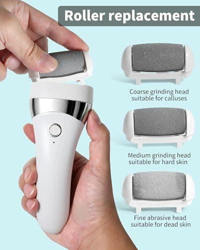 Kaaeiccr Electric Foot Callus Remover, Rechargeable Foot Care Tool with 3 Speed Settings, Waterproof Foot File, Portable Foot Dead Skin Remover, Smooth Heels, Home or Travel Spa Foot Care - Thumbnail 3