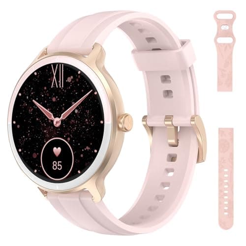 PROTKPETS Smart Watch for Women Men, 1.27" HD Fitness Tracker with Heart Rate, Sleep, Step, SpO2 Monitor, IP68 Waterproof for Android iOS (Pink) - Image 1