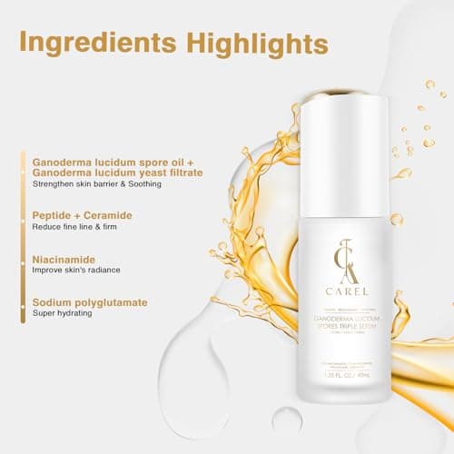 Face Serum with Collagen, Peptides for Hydration, Brightening, Firming, Niacinamide for Radiant, Ganoderma Lucidum Spores Triple Serum - Thumbnail 4