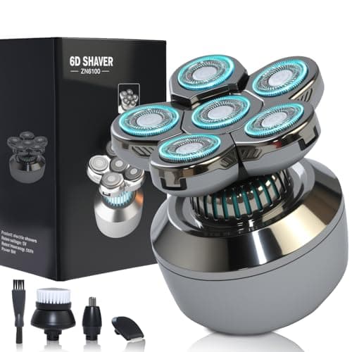 Head Shavers for Bald Men: Upgraded Detachable Head Shaver，6D Floating Heads，Dry and Wet Electric Shaver，IPX8 Waterproof ，LED Display，Grooming Kit with Type-C Fast Charging